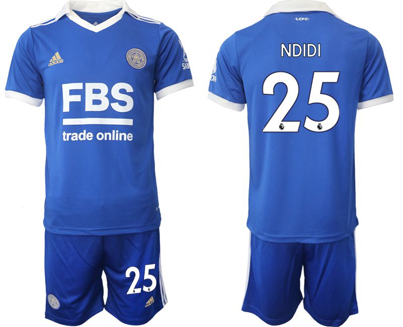 Men 2022-2023 Club Leicester City home blue #25 Adidas Soccer Jersey->leicester city jersey->Soccer Club Jersey